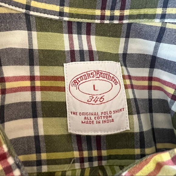 Brooks Brothers Green Plaid Short Sleeve Shirt - Picture 9 of 10